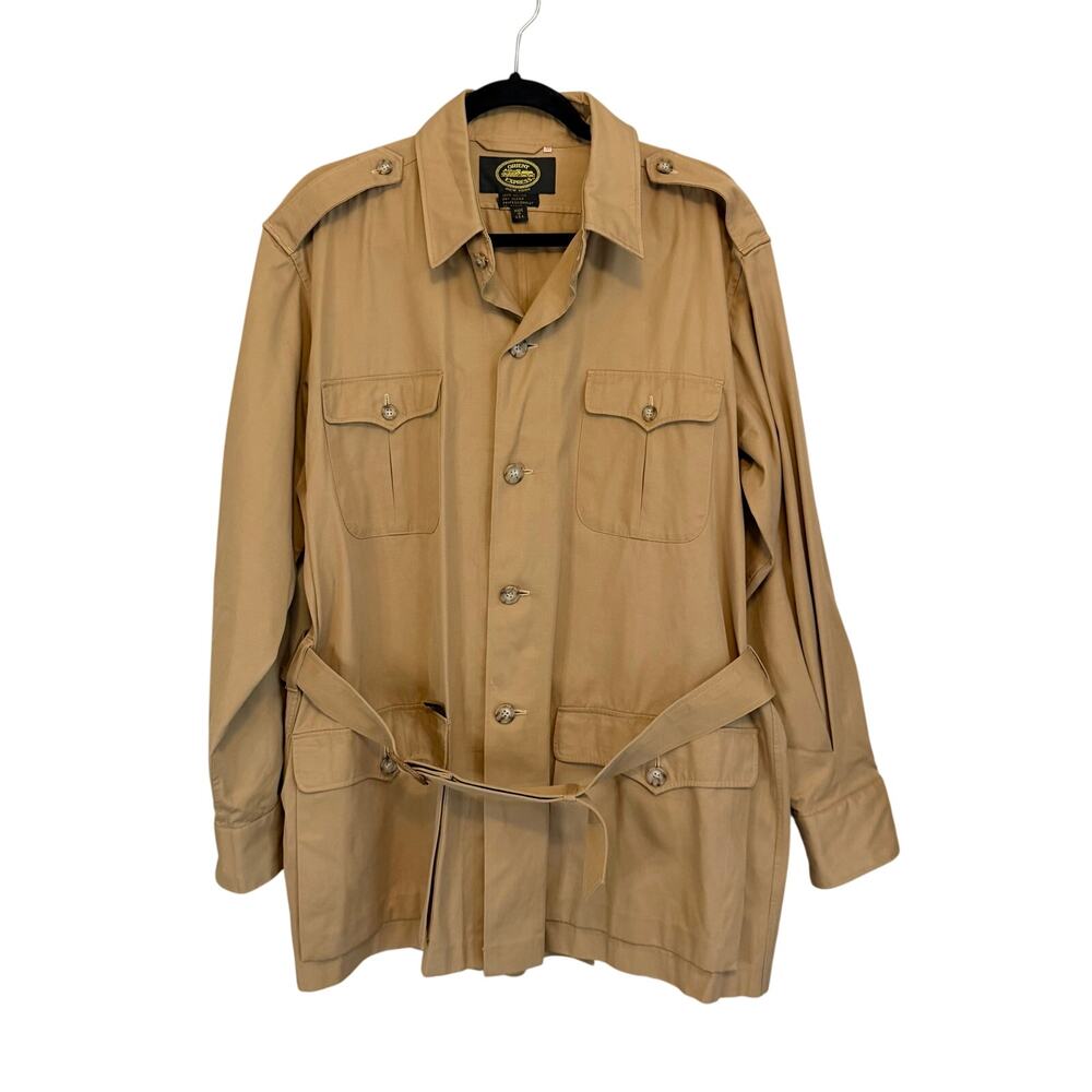 Orient Express Safari Field Jacket Mens 46 Tan Vintage Cotton Military Gorpcore